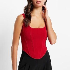 Express Body Contour Corset Cropped Sweater Tank